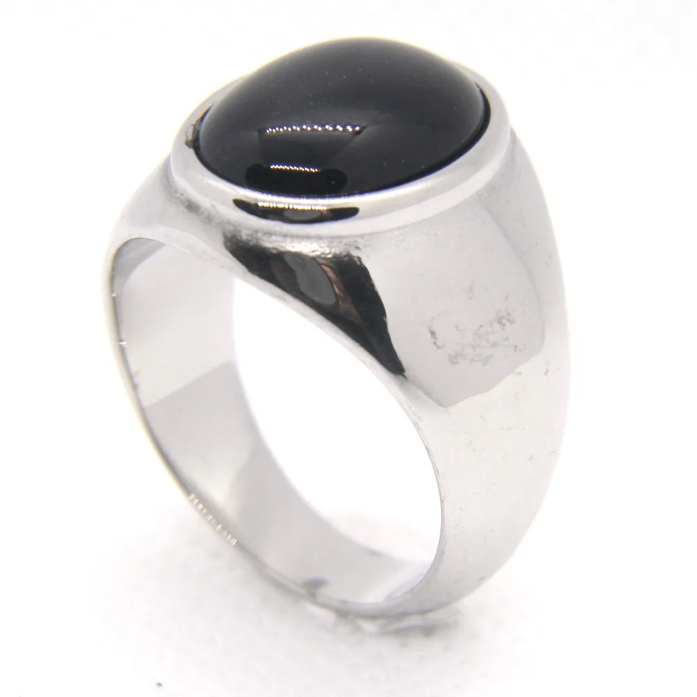Прямая поставка Размер 7 13 мужское кольцо из черного камня высокого качества 316L