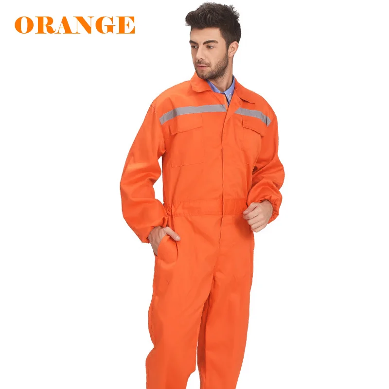 Mens White Orange Blue Reflective Workwear Work coverall strap jumps High Visibility Clothing Overalls Free Post | Безопасность и