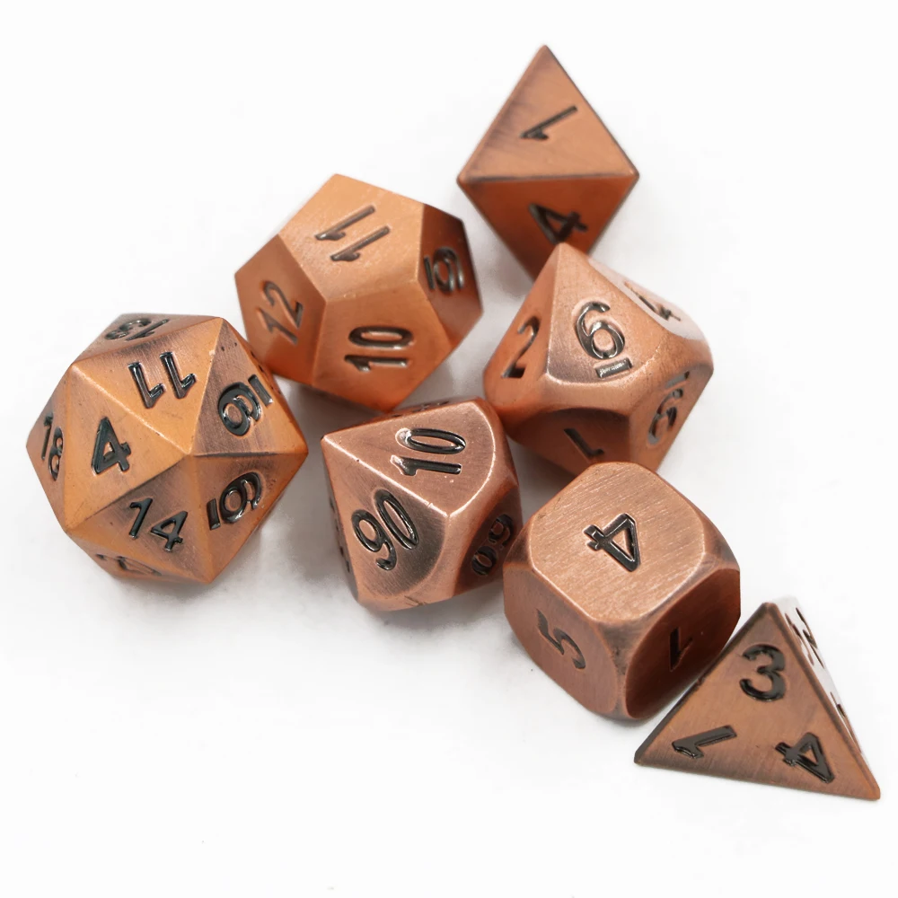 7 шт./компл. классические игральные кости D & металлические игра DND набор покрытие