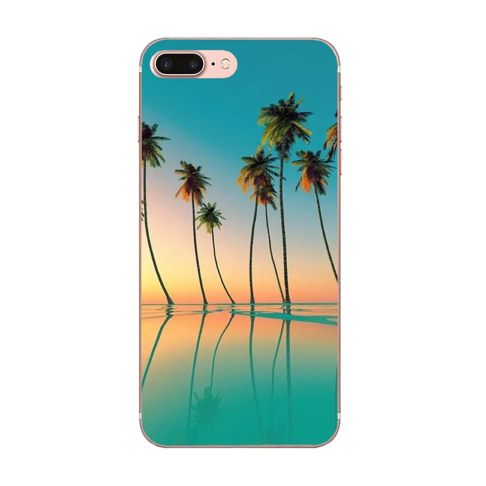 Закат на море пальмы для Galaxy J1 J2 J3 J330 J4 J5 J6 J7 J730 J8 2015 2016 2017 2018 мини Pro рисунок