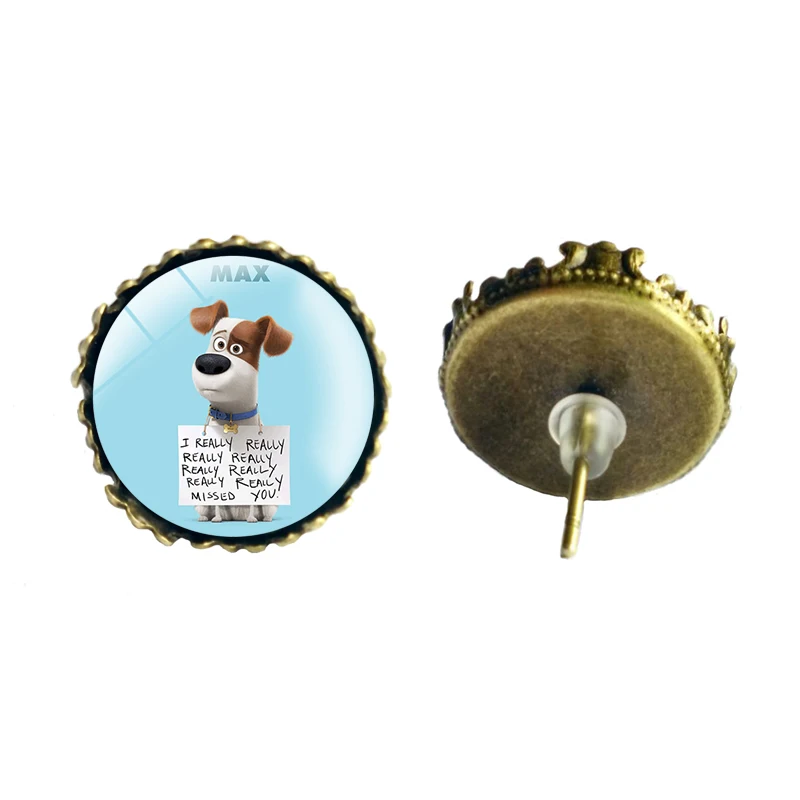 Серьги гвоздики The Secret Life of Pets с липкой собачкой Майком и друзьями из мультфильма