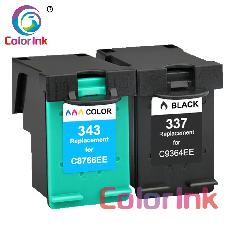ColoInk 2 пакета для HP 337 XL 343 заправленный чернильный картридж Deskjet 6540 5740 5745 6520 460c 6840 PSC
