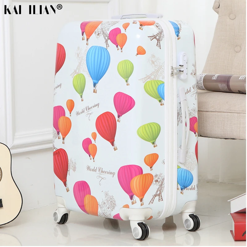 20'' Cabin trolley Luggage 24 inch ABS+PC suitcase carry on rolling Luggage Cartoon travel suitcase with wheels 26'' big bag