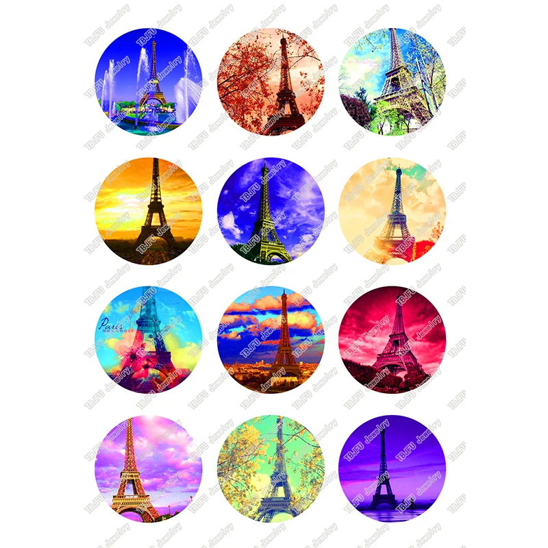 

24pcs/lot Round Tower Glass Cabochon T083