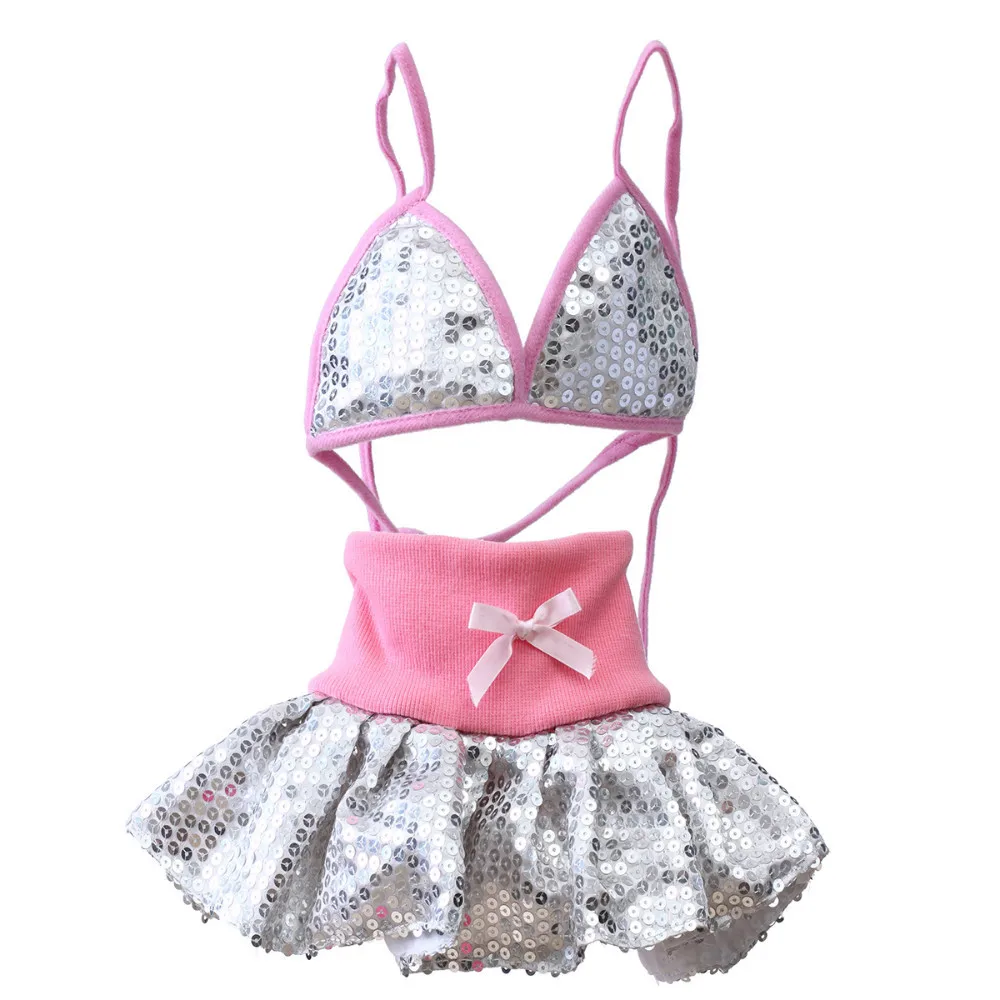 Новая разработка бикини Стиль собака платья летняя одежда для девочек блестящие