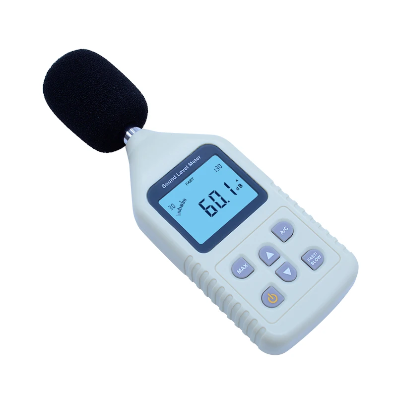 GM1358 30-130dB цифровой звук измеритель уровня шума Тестер в децибелах ЖК-дисплей A/C быстрая/медленный дБ экран