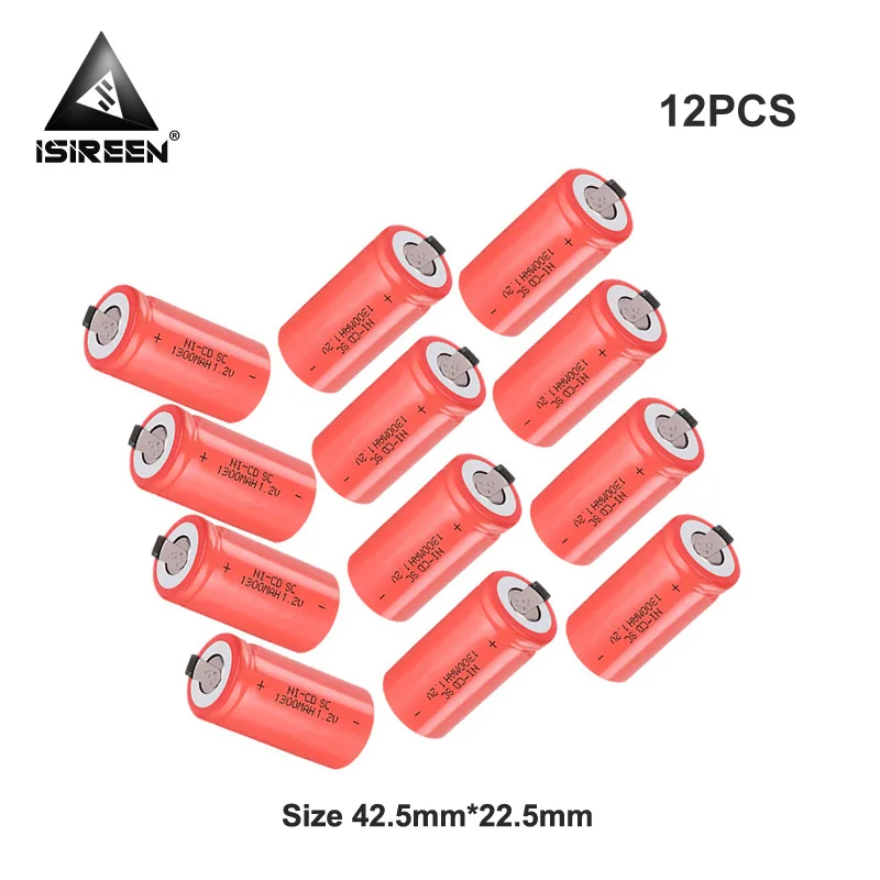 12PCS DIY 3,6 V 4,8 V 6V 7,2 V 9,6 V 10,8 V 1300 V аккумуляторные батареи 1,2 mAh Subc Ni CD V перезаряжаемые SC Ni-CD батареи аккумулятор электрический - Цвет: 12PCS
