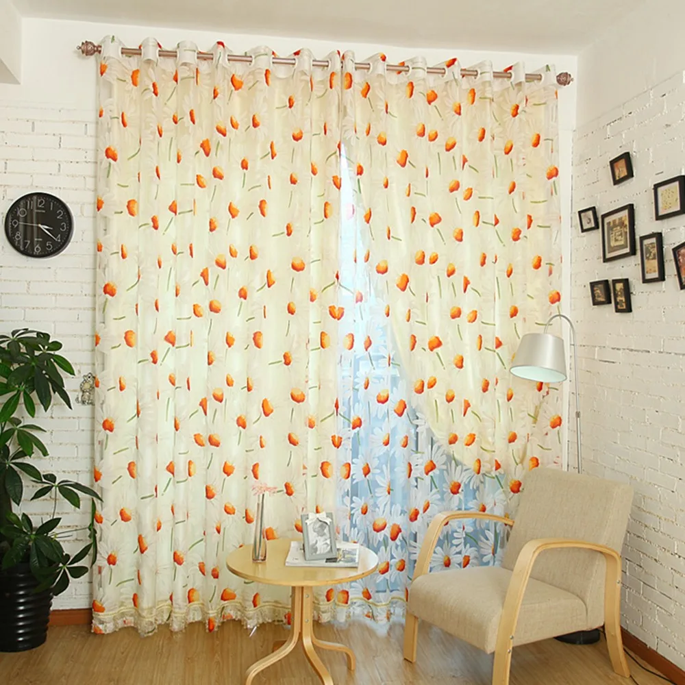 1 шт. дейзи пастырской занавес готовые гостиная подтягивающие французский окно