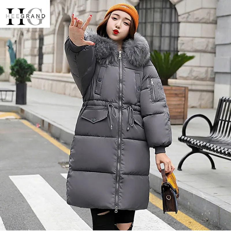 HEE GRAND/2018 зимние куртки с меховым воротником 3XL ветрозащитное пальто Зимние