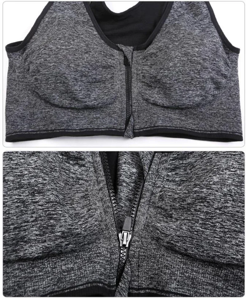 7 Color Women Push Up Zipper Sports Bra Padded Wirefree Shockproof Gym Fitness Athletic Running Yoga fitness Vest Top | Спорт и