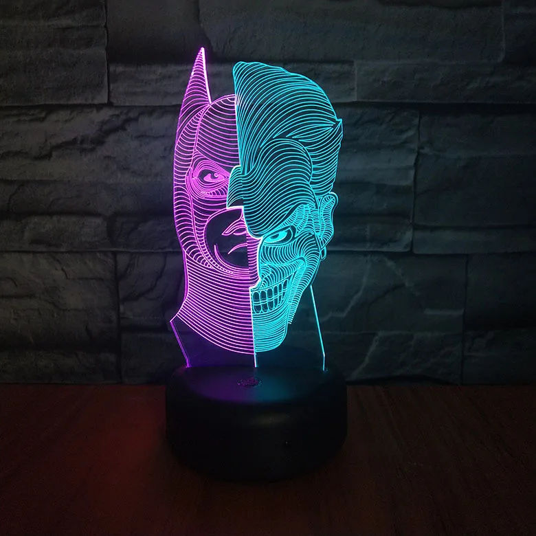 Joker 3D Night Lamp Batman Hit Color Hoom Decor Bedroom Decorative Lamp Child Kids Nightlight Gift Superheros LED Night Light