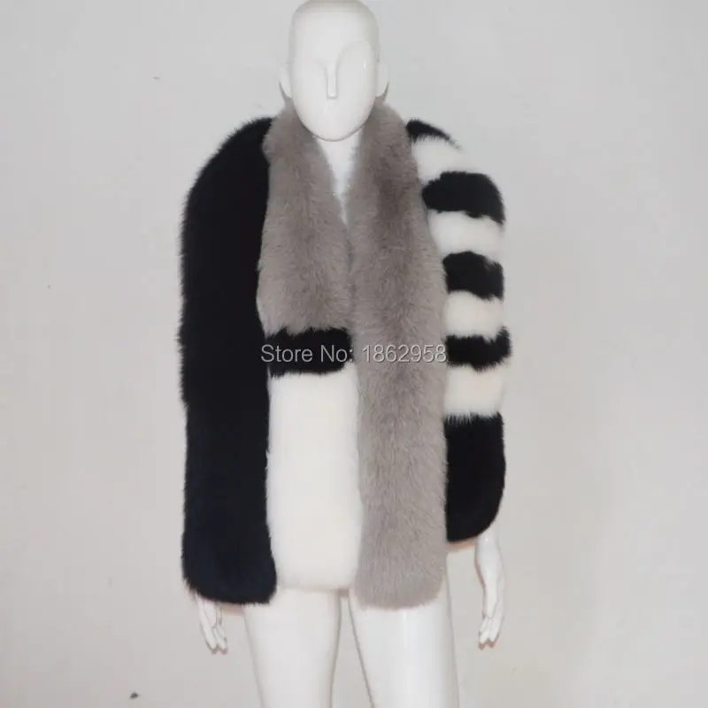 2019 New Arrival SJ767 China Haining Promotion Hot Sale Long Fox Fur Winter Scarf |