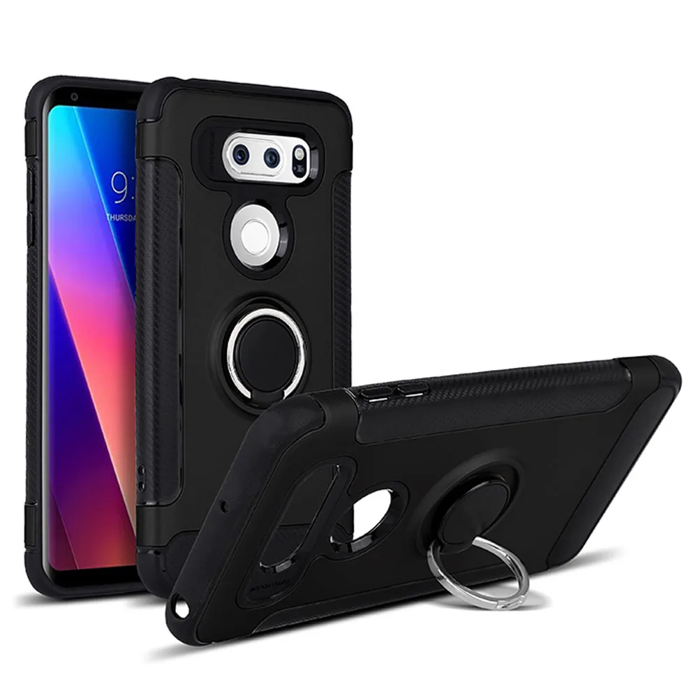 Палец кольцо стенд Броня чехол для LG V35 + ThinQ магнитная всасывания Кронштейн