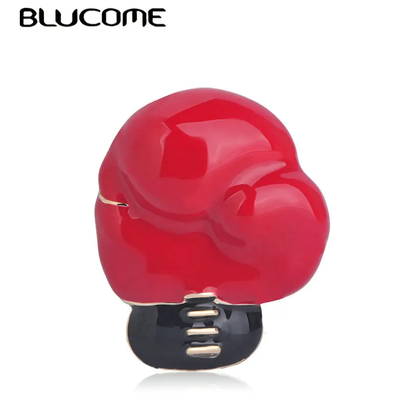 Blucome новые прекрасные боксерские перчатки Форма красная эмаль броши для спорта