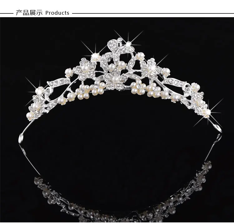 Новинка в европейском и американском стиле Корона со стразами жемчужинами