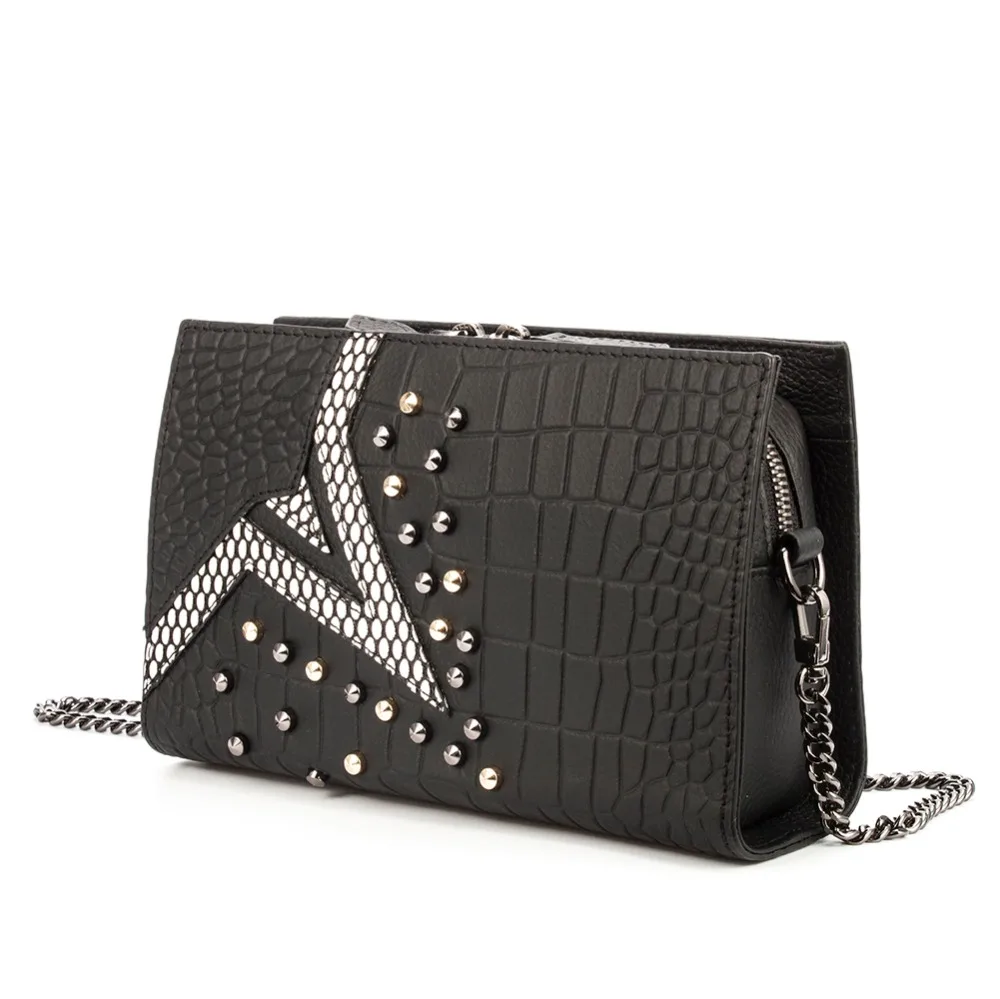 Brand Women's Alligator Pattern Genuine Leather flap Shoulder Crossbodybag | Багаж и сумки