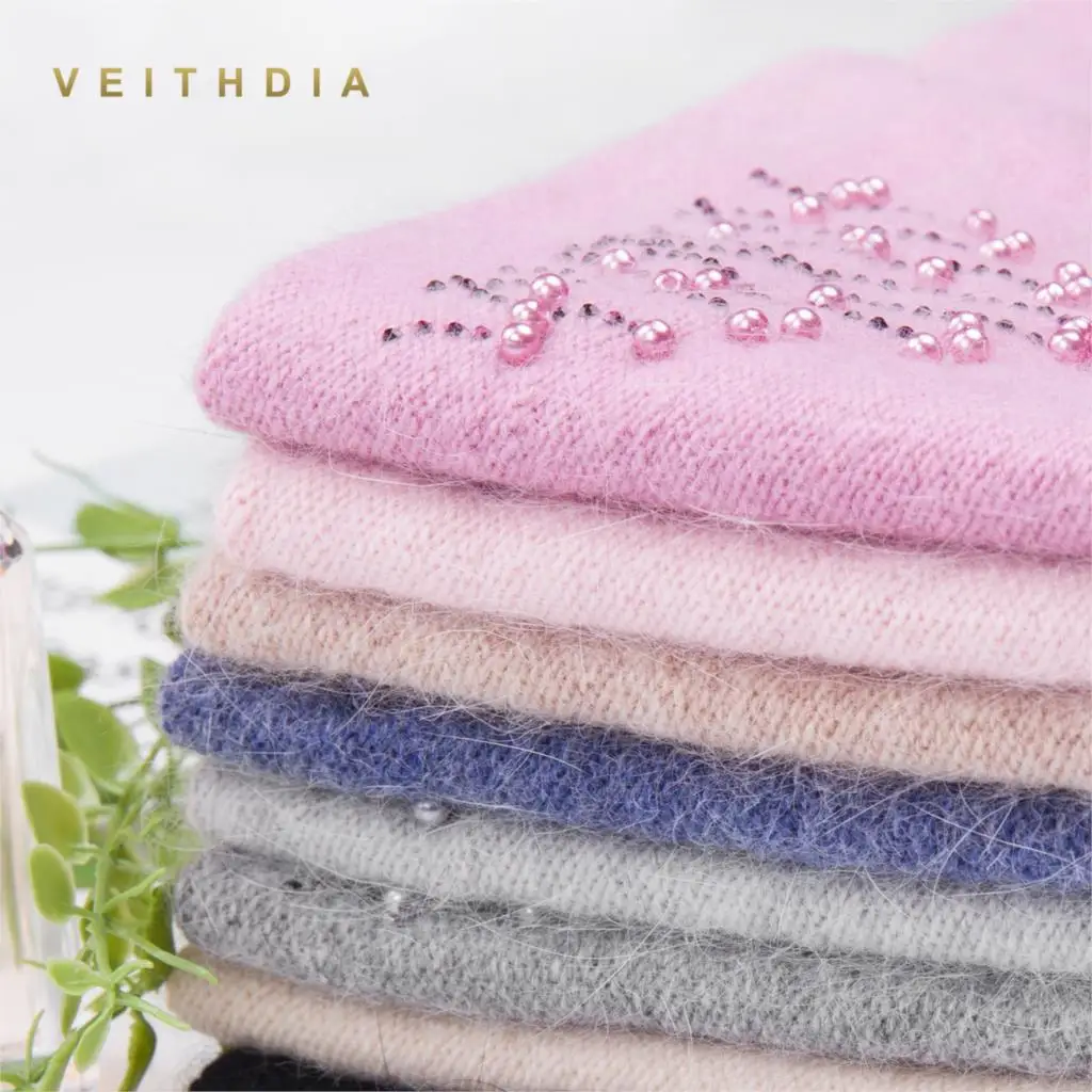 Женские кашемировые шапки VEITHDIA повседневные двухслойные толстые вязаные для