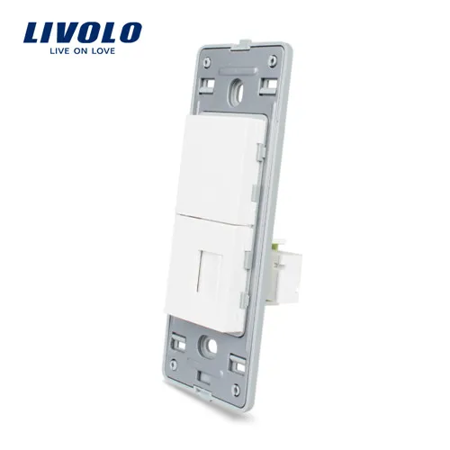White Livolo US стандартный функциональный ключ для телефонной розетки, белые пластиковые материалы, VL-C5-1T-11/12 - Цвет: White