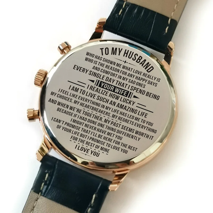 K4403 K4400-1 для моего муженька, никогда не забудьте, что я люблю тебя, роскошные часы с гравировкой, повседневные спортивные водонепроницаемые мужские часы, военные семейные подарки - Цвет: K4403