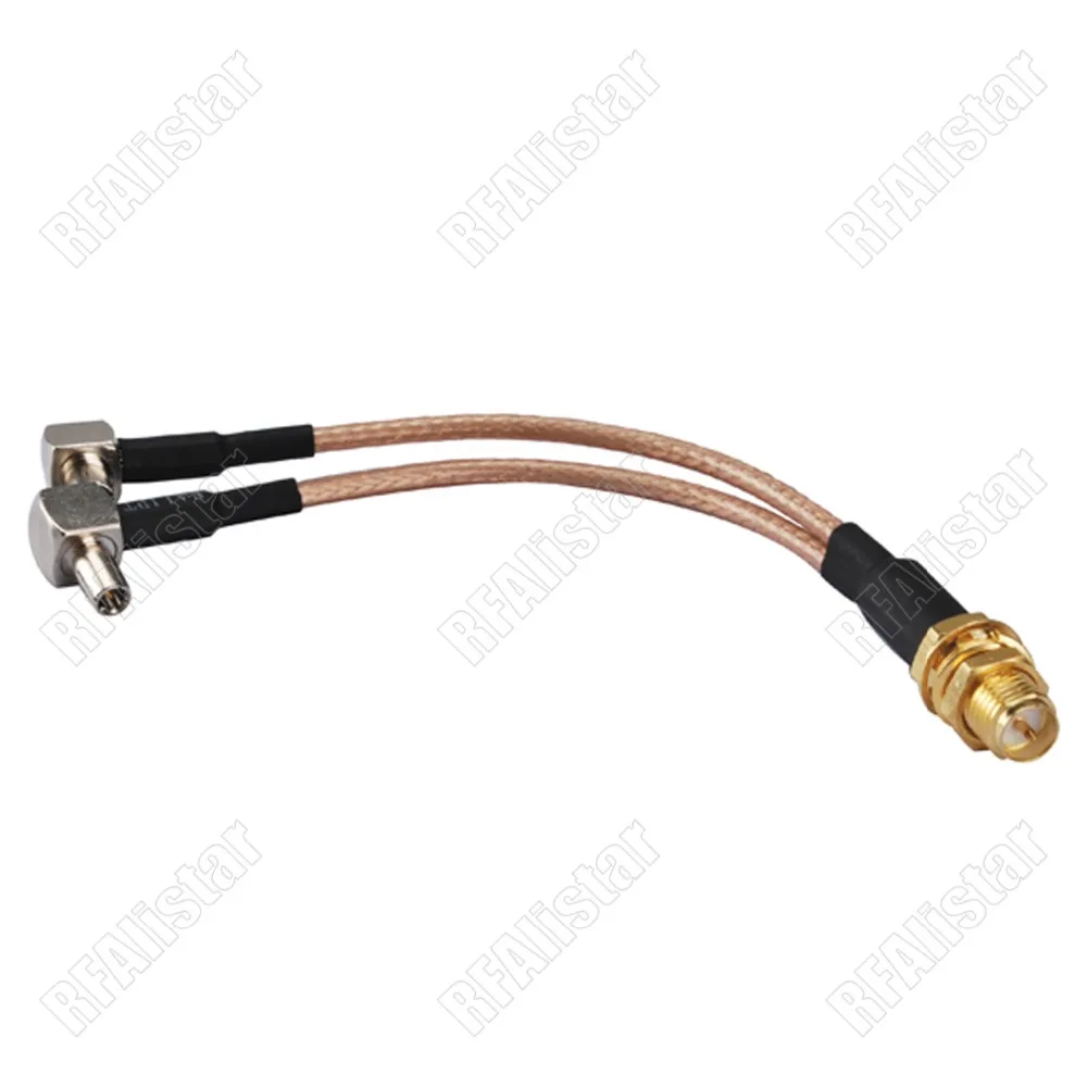 Женский Штекерный разъем и Y образный 2x TS9 под прямым углом фоторазъем кабеля RG316 15