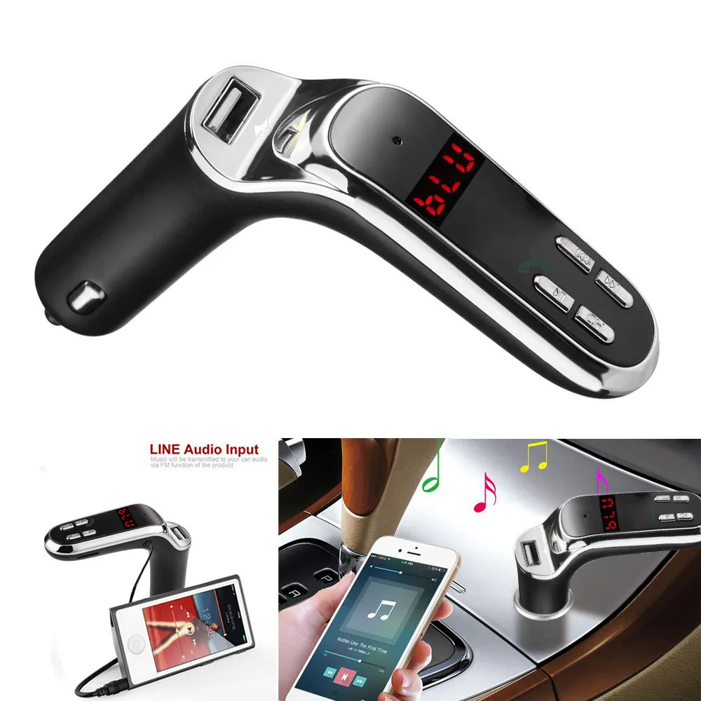 Bluetooth автомобильный комплект громкой связи fm-передатчик Радио MP3 плеер USB зарядное устройство и AUX автомобильные аксессуары Высокое качество
