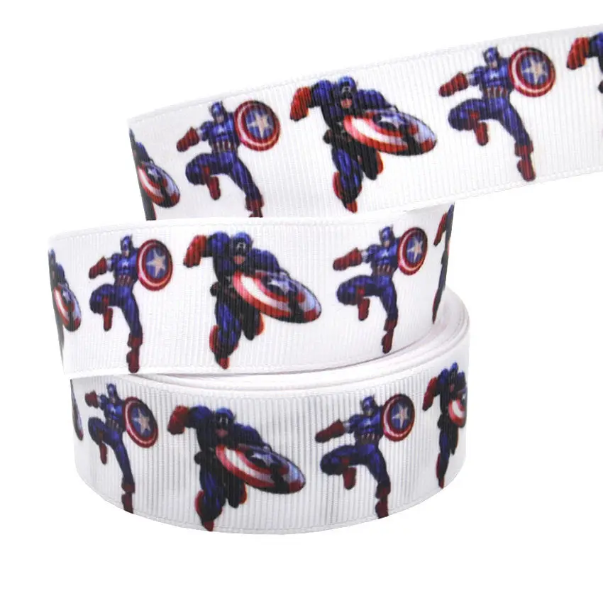 1''25mm 10 ярдов Супермен Герой Бэтмен marvel печатные корсажная лента аксессуар бант для волос украшение для головных уборов