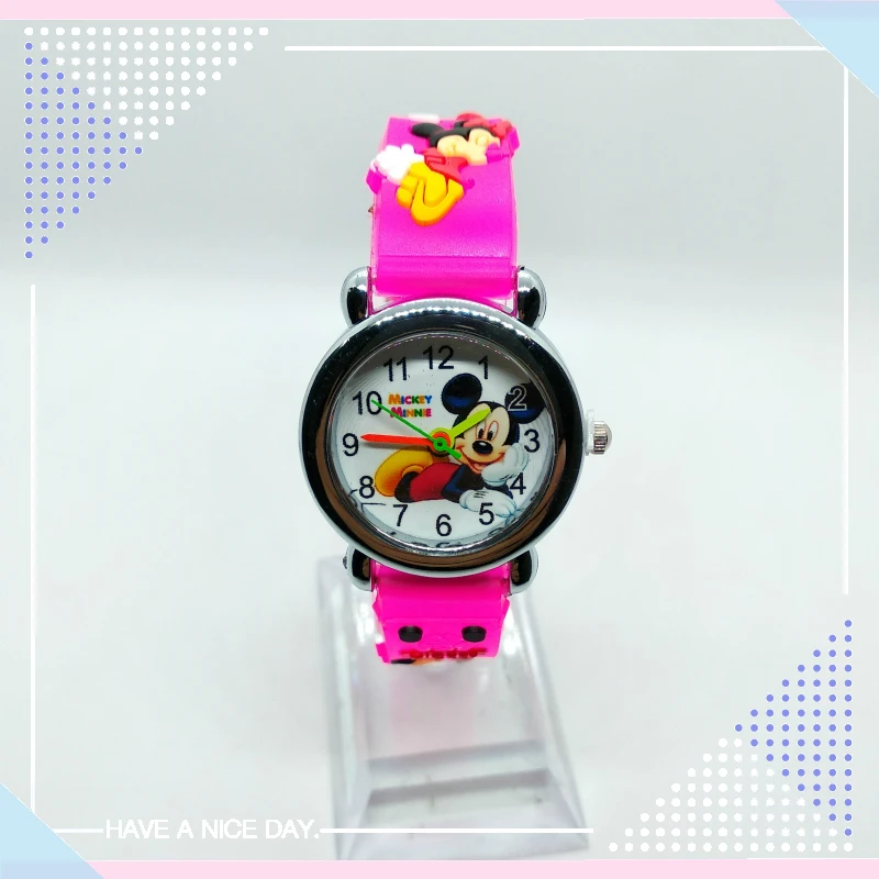 Детские модные часы с Микки кварцевые наручные водонепроницаемые детские для