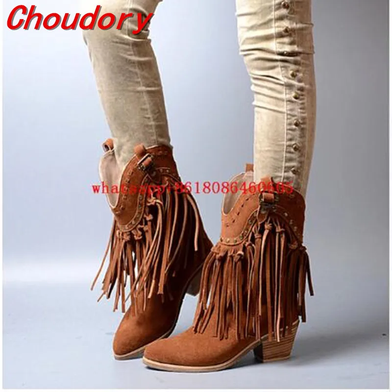 Женская обувь знаменитости Choudory ботинки из овечьей кожи серые замшевые