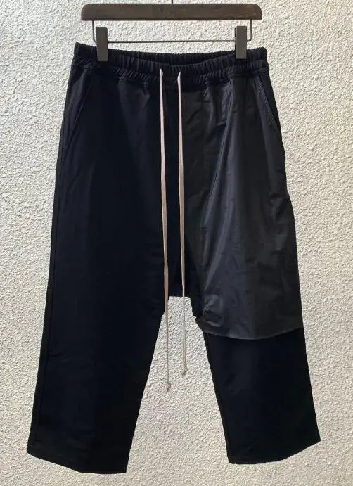 Черный 19ss Owen Seak мужские повседневные шаровары Готическая мужская одежда спортивные штаны летние женские укороченные брюки свободные черные брюки Размер XL - Цвет: Черный