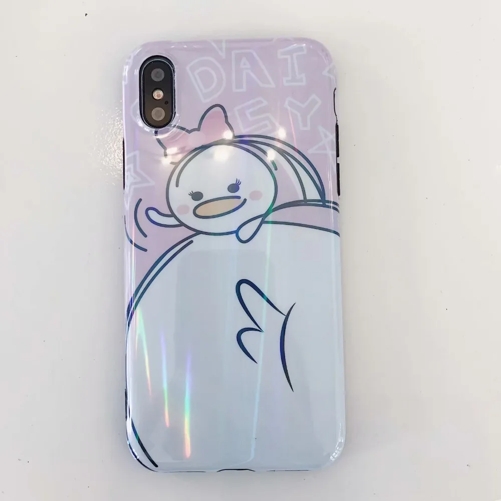 ORYKSZ для iPhone 7 plus мультфильм утка рисунком Глянцевая телефона силиконовые чехлы