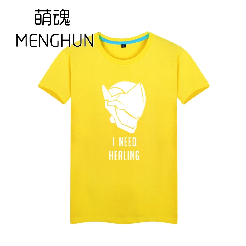 Новые футболки OW fans футболка с короткими рукавами из 100% хлопка Genji I need healing
