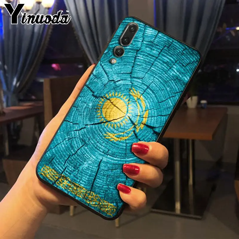 Yinuoda черный мягкий ТПУ чехол для телефона с флагом Казахстана Huawei P20pro mate10lite p9 p10plus