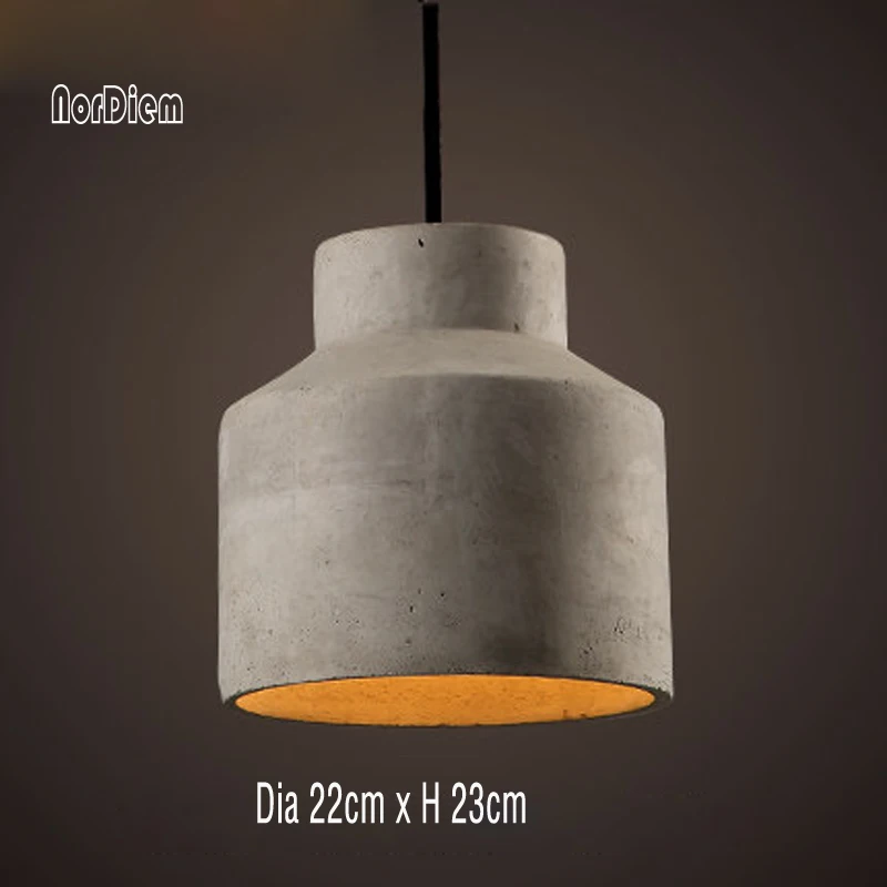 J Dia220xH230mm 20 видов Лофт цементные подвесные светильники современный промышленный бетонный подвесной светильник креативные художественные подвесные лампы для кафе ресторана - Цвет корпуса: J Dia220xH230mm