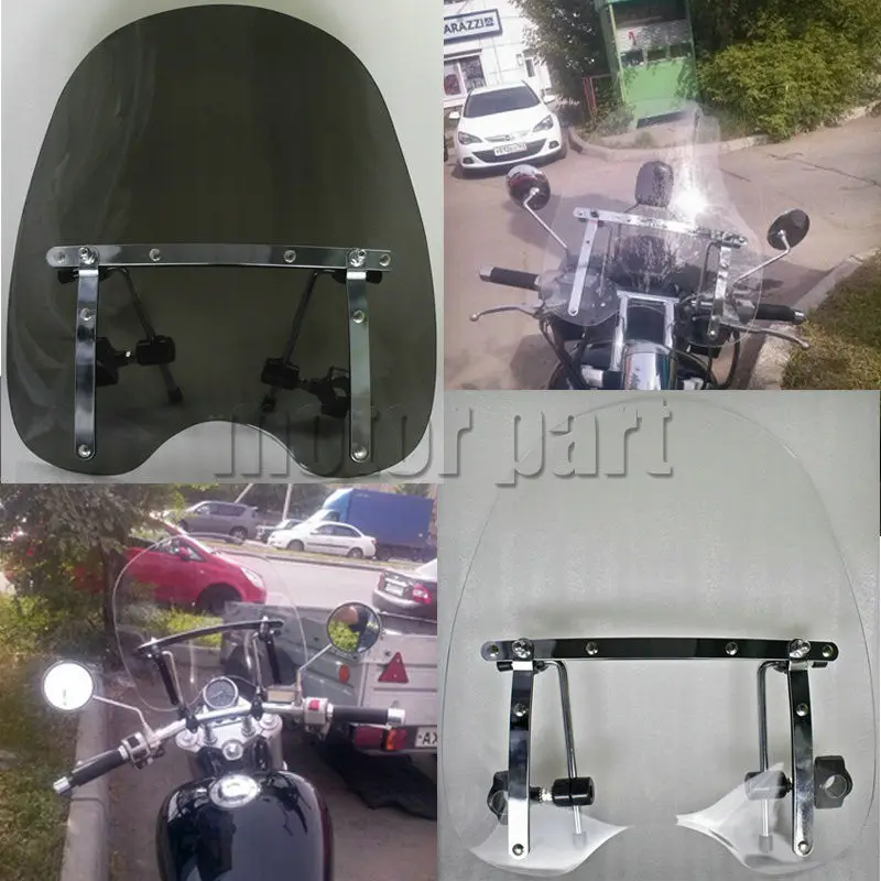 Лобовое стекло для мотоцикла ветровое 19 &quotx 17&quot Kawasaki Vulcan 900 800 500 88 S 650 с 7/8 &quotи 1&quot