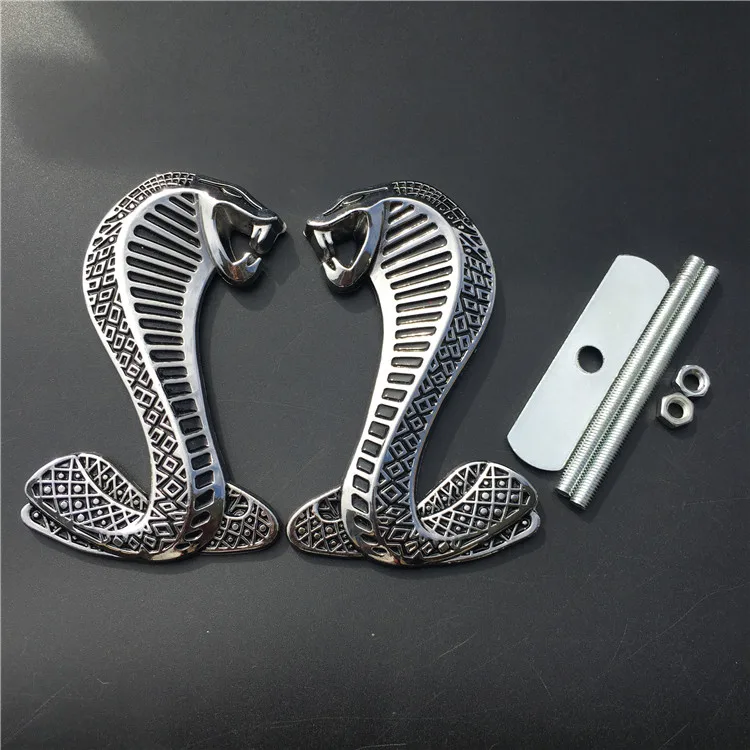 2 pcs3D автомобиля металла змея кобра логотип эмблема переоборудования Гуд бампер