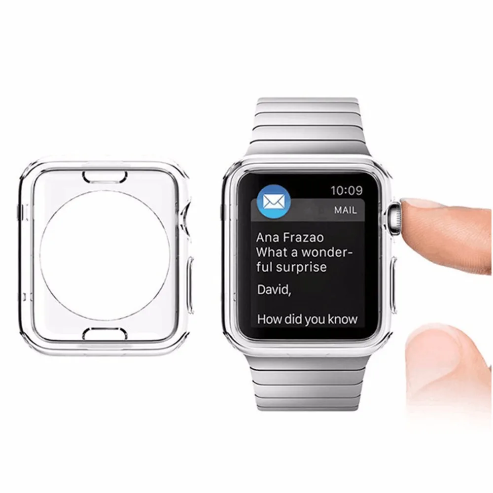 Мягкий чехол для Apple Watch 3/2/1 iwatch band 42 мм/38 мм цветной силиконовый защитный часов