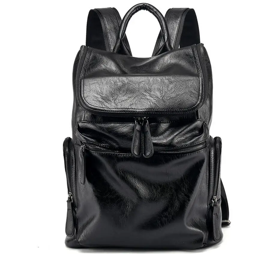 

High grade Mens Leather Backpack For Travel Large Capacity Casual Men Daypacks Leather Travle Backpack mochila