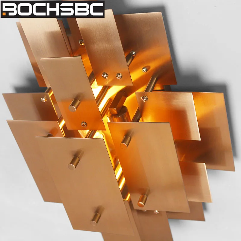 Современный Золотой металлический настенный светильник BOCHSBC американское