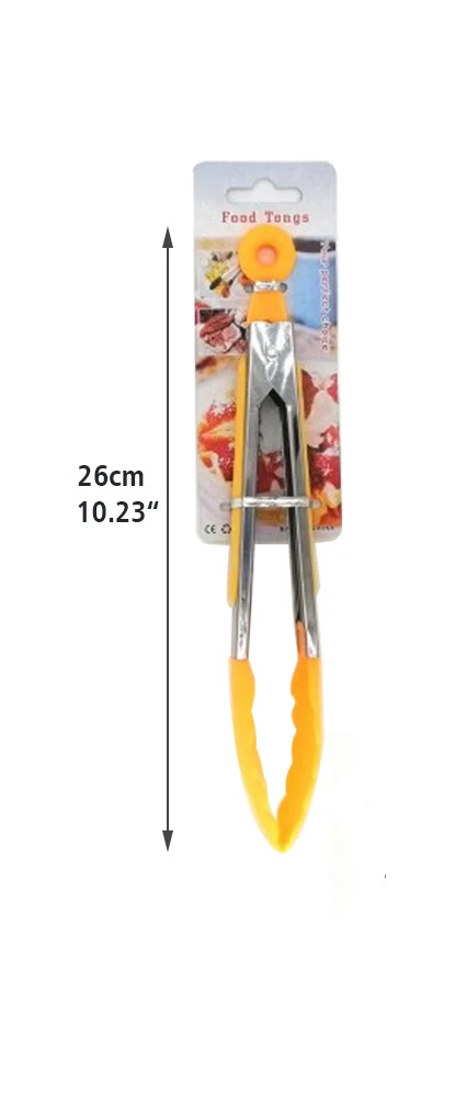 10 Inch TTLIFE силиконовые кухонные кулинарные щипцы для сервировки салата и барбекю нержавеющая сталь ручка посуда барбекю щипцы ПИЩЕВЫЕ ЗАЖИМ цвет случайный - Цвет: 10 Inch