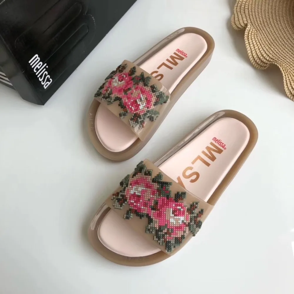 Melissa Beach Slide/Новинка 2019 года Женские сандалии на плоской подошве Обувь для женщин