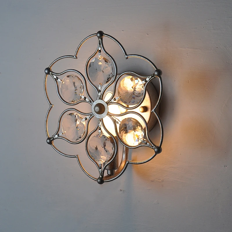 Американский Железный настенный светильник прикроватный художественный Ретро