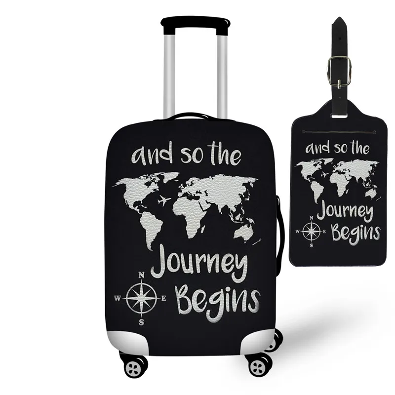 FORUDESIGNS, карта мира, чехол для костюма, чехол для 18-30 дюймов, багажные Чехлы, багажная бирка, защита от пыли, чехол на колесиках, защитный чехол - Цвет: Z3864Z24-COVER