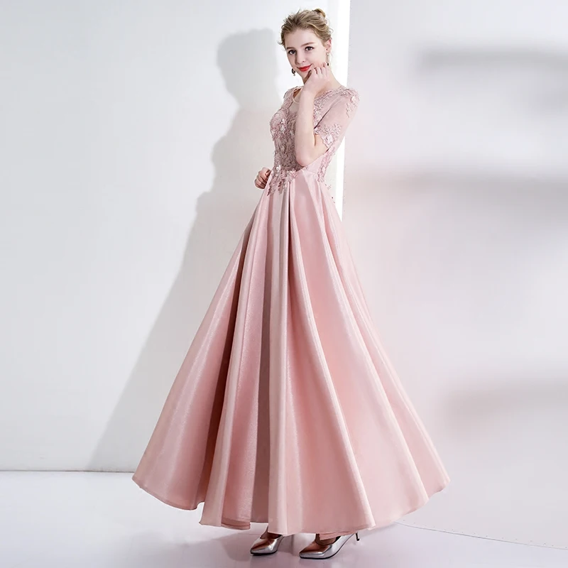 Вечернее платье Sweet Pink Sheer Scoop Средства ухода за кожей Шеи Кружево на спине халат De