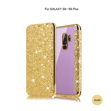 gold Для samsung Galaxy S10 чехол роскошный блестящий Флип кожаный чехол для samsung Galaxy S8 S9 S10 Plus E Note 8 кошелек держатель для карт - Цвет: gold