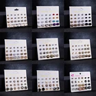 Belleper модные 12 паруп. циркониевые серьги-гвоздики в форме ювелирные наборы для женщин, любящее сердце, серьги со шпилькой, классические простые пирсинг жемчужный микс ювелирные изделия