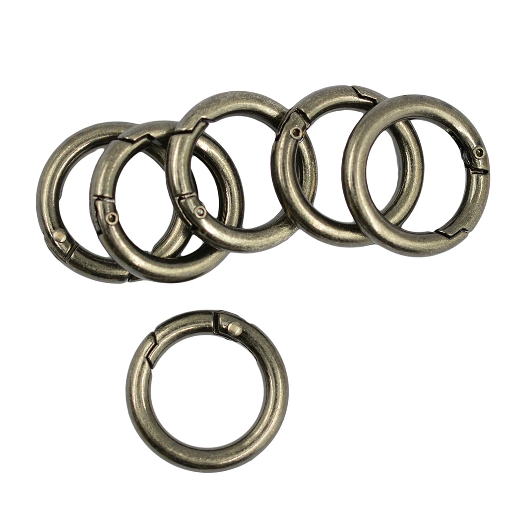 Высококачественный круглый карабин с пружинным зажимом 6 шт. брелок для ключей