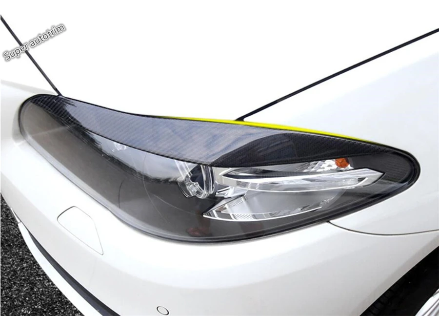 

Lapetus Front Head Lights Lamp Eyelid Eyebrow Panel Cover Trim 2 Pcs Fit For BMW 5 Series 2014 2015 2016 2017 Plastic