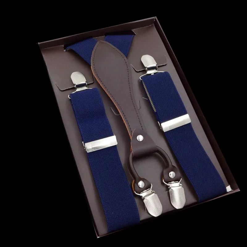 Популярные высококачественные мужские подтяжки с четырьмя клипсами в