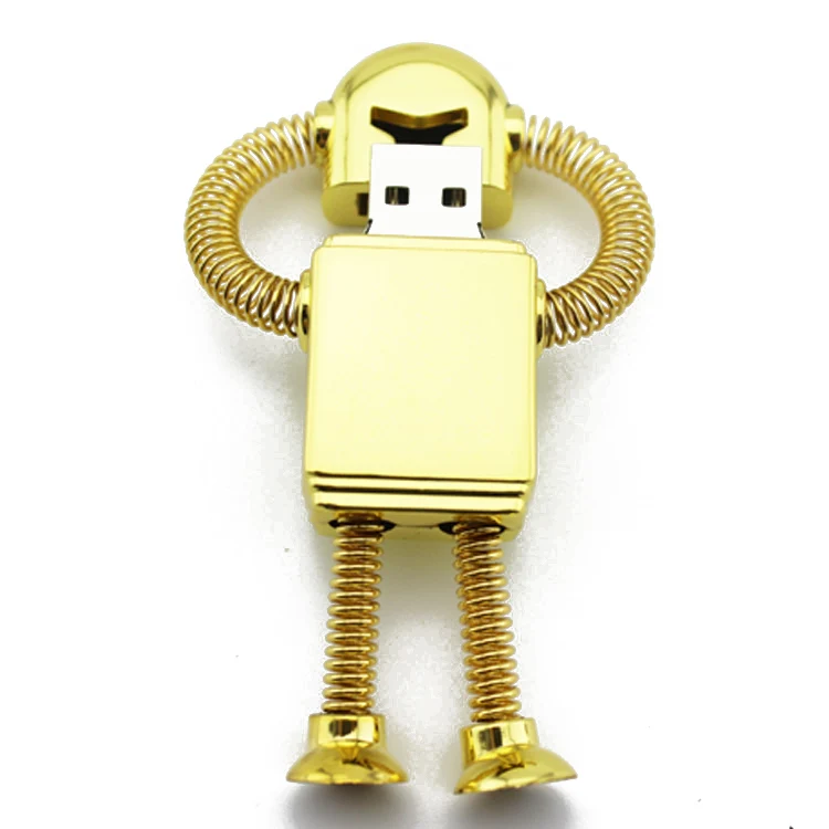 100% реальный объем Золотой металлический робот Usb 3 0 флэш накопитель/креативный