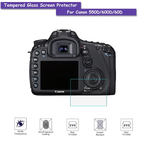 9H закаленное стекло ЖК-экран Защитная пленка для Canon 550D/600D/60D аксессуары для камеры